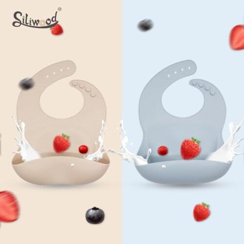 Baby Silicone Bibs Adjustable Feeding Towel Waterproof Toddlers Boys Girl Bib Safe Kids Soft Solid Burp Cloth Kids Products