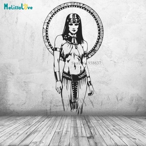 Ancient Egyptian Queen Statues Living Room Bedroom Wall Decal Mysterious Home Decoration Removable Vinyl Sticker Mural BD285