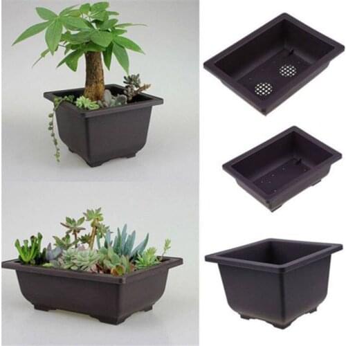 1Pc Flower Pot Imitation Purple Clay Plastic Square Plant Succulent Bowl Bonsai Nursery Basin For Home Decor Garden Supplies