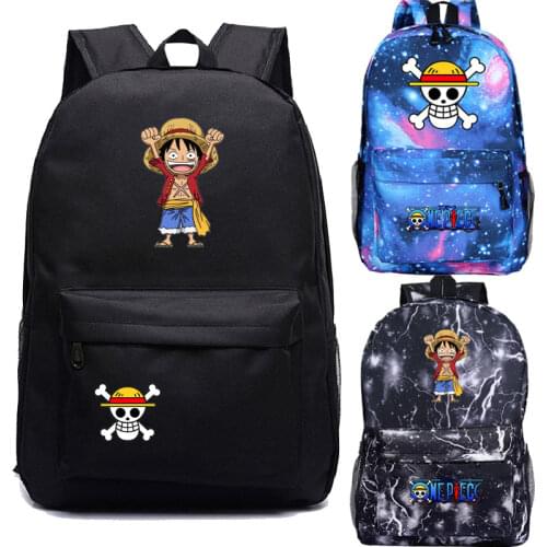 Hot Sale One Piece Anime Backpack Students School Bag Childs Cartoon Schoobags Mochila Luffy Zoro Bookbag Backpacks for Teenager