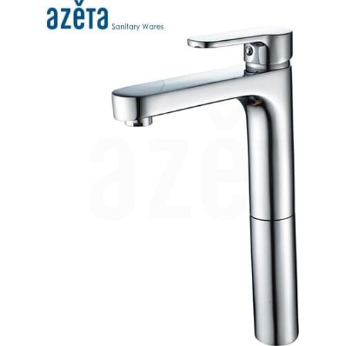 Single Handle Bathroom Chrome Tall Basin Mixer Tap Single Hole Deck Mounted Cold and Hot Water Wash Basin Faucet MK1506H