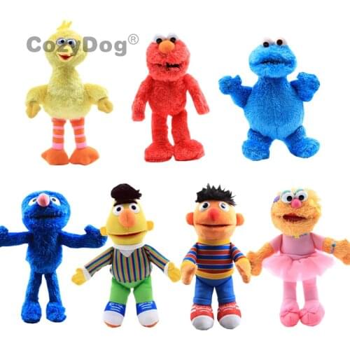 22-25 cm Anime Sesame Street Grover Ernie Elmo Big Bird Zoe Plush Toys Doll Peluche Baby Kids Birthday Gift Home Car Sofa Decor