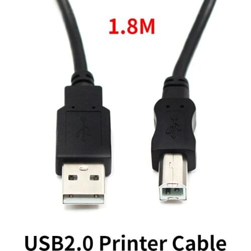 Printer Cable 1.8M USB 2.0 High Speed Connectors Printer Scanner Cable USB A Male to B Male Scanner Cord