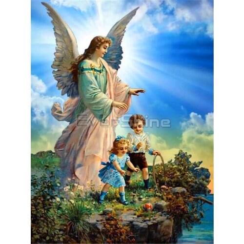 Angel Religion Printed Water-Soluble Canvas 11CT Cross-Stitch Kit Embroidery DMC Threads Hobby Handiwork Handicraft Gift