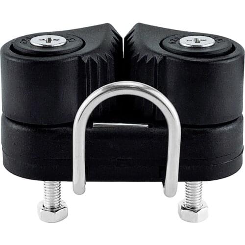 Composite Sailboat 2 Row Ball Bearing Cam Cleat with Leading Ring Black