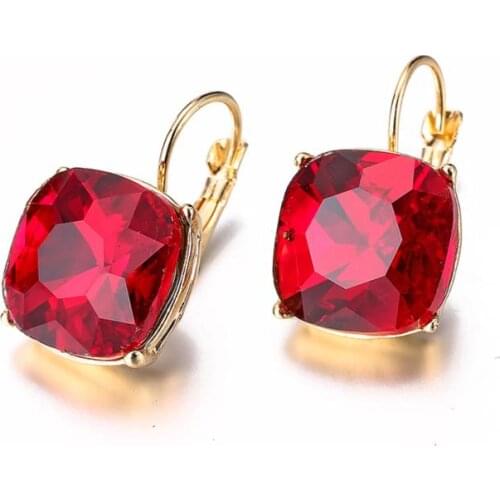 OSHUER HOT Sale Fashion Big Classic Gold-color Earrings For Women Brand Romantic Crystal Drop Earrings Fashion Jewelry