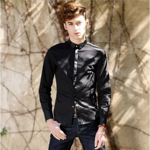 M-3XL ! 2017 New Mens clothing casual slim plus size long sleeved shirt fashion city shirt Singer costumes