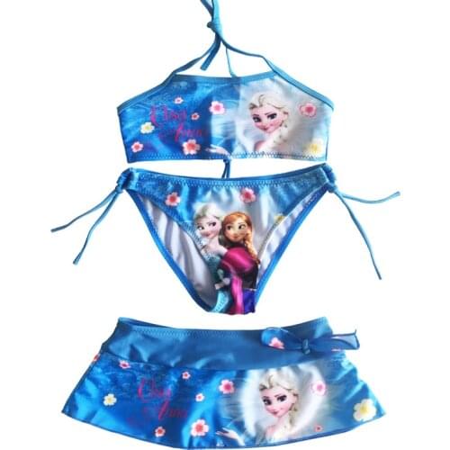 2021 New Summer Baby Girls Elsa Anna Clothes Suit Girls Clothing Sets Girls Swimwear Girls Bikini Set