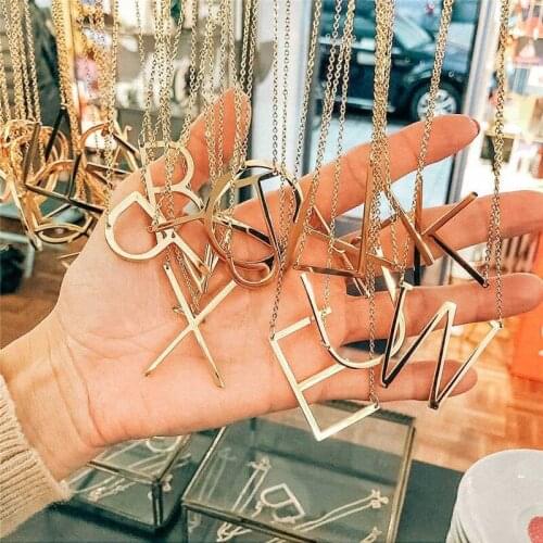 Stainless 26 letter necklace collar gold pendant necklaces initial necklace ladies modern accessories collar wholesale Collier