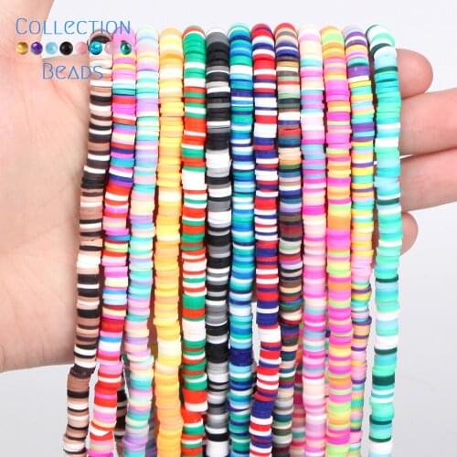 320Pcs 6mm Flat Round Polymer Clay Beads Chip Disk Loose Spacer Handmade Beads For DIY Jewelry Making Bracelet Finding