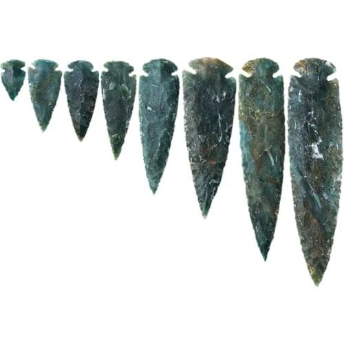 Natural Grenn Agate Knife Hand Carved Quartz Dagger Healing Crystal Stone Crafts Home Decoration Gifts