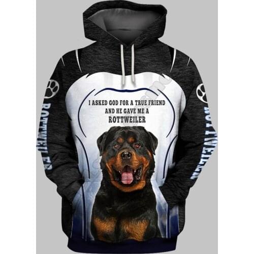 Rottweiler 3D Hoodies Printed Pullover Men For Women Funny Sweatshirts Fashion Animal Sweater Drop Shipping