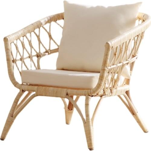 Zq Modern Minimalist Rattan Chair Sofa Three-Piece Set Sofa Chair Leisure Chair Living Room Double Seat