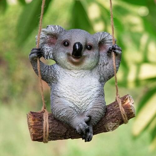 Garden Decoration Outdoor Koala Panda Statue Tree Ornaments Garden Accessories Yard Wall Hanging Simulation Animal Sculpture