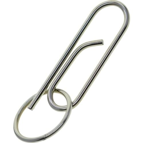 Handmade Unique creative Fine biker Large stainless steel wire Oval paper clip U hook Carabiner Key ring Clasp Tool Keychain DIY