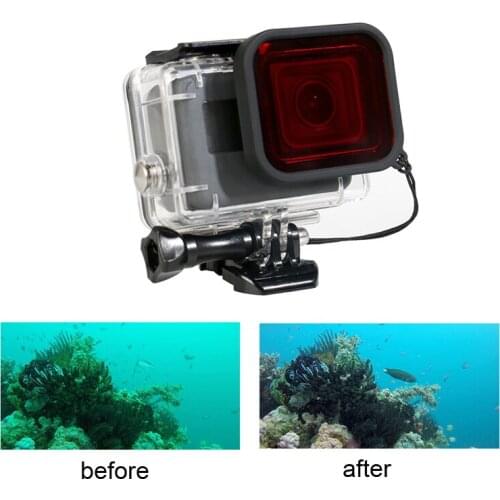 Underwater Dive Lens Filter Protector for GoPro Hero Black 5 6 7 Red Diving Filter for Waterproof Case Action Camera Accessories