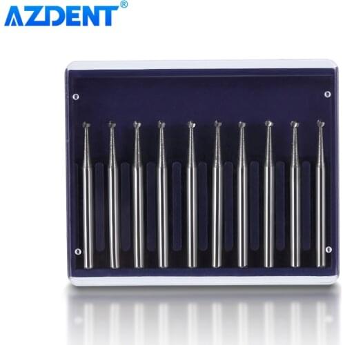 10pcs /set FG Dental Tungsten Carbide Bur Drill Round type for High Speed Handpiece Dia.1.6mm
