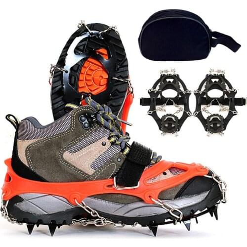 1pair 12-tooth Ice Claw Mountaineering Shoes Equipped Manganese Steel Anti-skid Covers Snow Climbing Chains Crampons