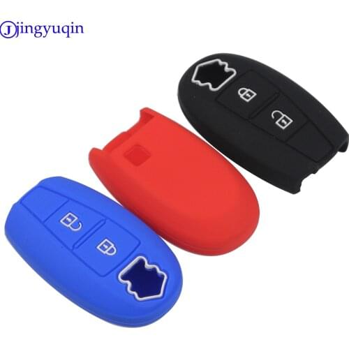 10pcs 2 Buttons Colorful Silicone Rubber Car Key Cover Case For Suzuki Vitara Swift Ignis Kizashi SX4 Baleno Ertiga 2016-2018