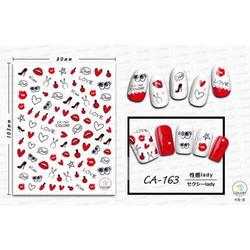 10PCS CA163-171 Flower lavender flamingo nail art sticker