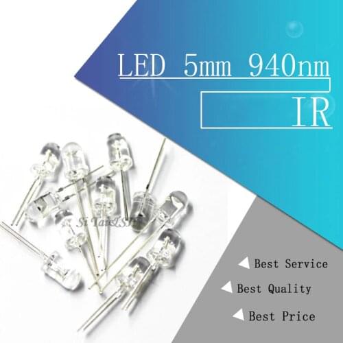 100pcs LED 5mm 940nm IR Infrared Emitting Round Tube Light diode