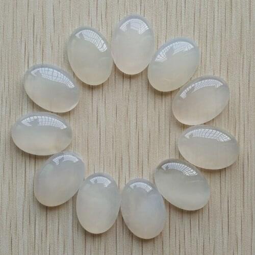 2017 Fashion top quality natural white onyx Oval CAB CABOCHON beads for jewelry accessories making18x25mm wholesale 12pcs/lot