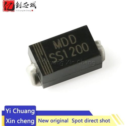 50PCS SMA SS1200 SMD SS120 1A 200V DO-214AC Schottky diode New Original