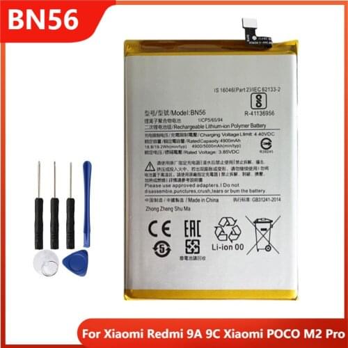 Xiao Mi Original Phone Battery BN56 For Xiaomi Redmi 9A 9C Xiaomi POCO M2 Pro Replacement Rechargable Batteries With Free Tools