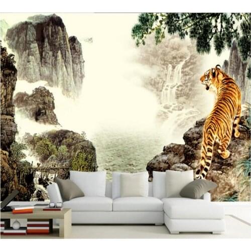 Beibehang Custom Mural Wallpaper HD Tiger Living Room Bedroom TV Background Wall Photo Wallpaper Mural Decorative Painting