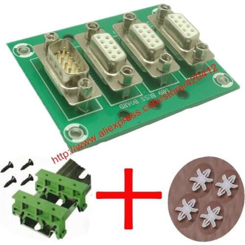 DB9 male to female D-SUB Buss Board Interface Module with DIN Rail Mount foot and panel mounting foot DB9 splitter
