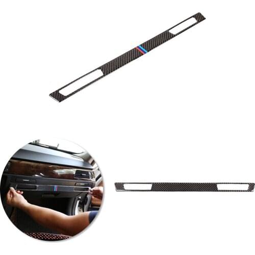For BMW E90 E92 E93 2005 - 2008 2009 2010 2011 2012 Car Center Control Co-pilot Water Cup Holder Panel Carbon Fiber Cover Decor