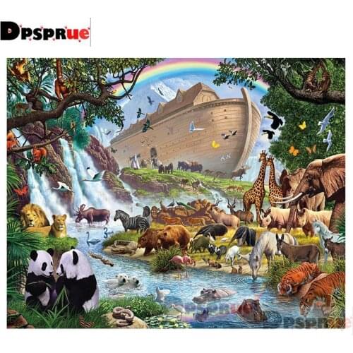 Dpsprue Full Square/Round Diamond Painting Kit Cross Stitch Animal Panda Diamond 3D Embroidery DIY 5D Moasic Gift DP207