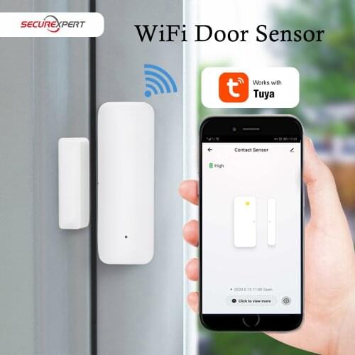 WiFi Door Sensor Smart Home Door and Window Open / Closed Detectors Support Mobile Phone Receives Push Alarm Information