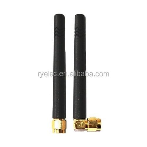 Flexible 433MHZ whip rubber dock antenna with right angled SMA male connector