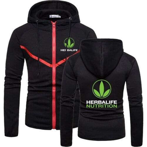 HERBALIFE NUTRITION 2021 Mens Spring Zipper Muscle Sportswear Quality Comfortable Wild Fitness Sweatshirts Hooded Hoodies