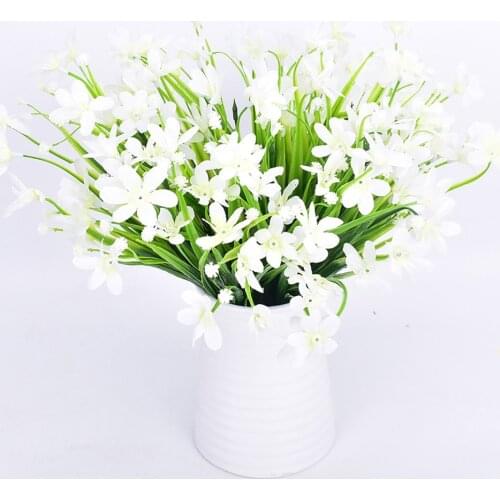 Artificial Bouquet Office Table Vase Artifical Flower Magnolia No Fade Desktop Party Arrangment Home 7 Forks Silk Fake Leaves