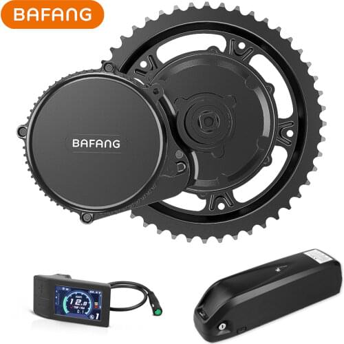 Bafang 48V 500W Electric Bike Conversion Kit 8fun Mid Drive e Bike Motor with 48V 12Ah 17.5Ah Down Tube Battery in Samsung Cells
