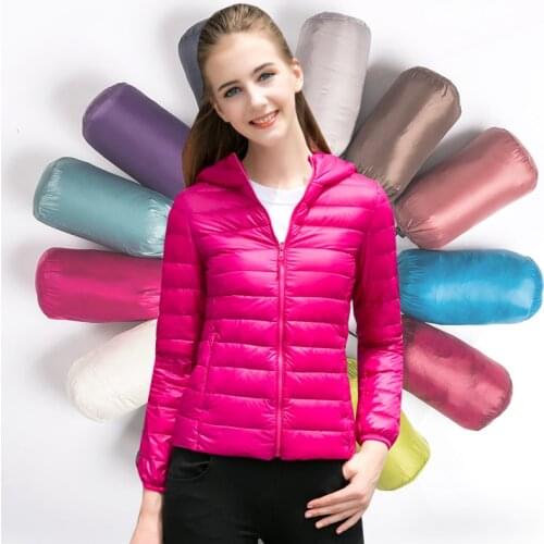 2021 women winter coat 90% White Duck Down Jacket Womens Hooded Ultra Light Down Jackets Warm Winter Coat Parkas free shipping