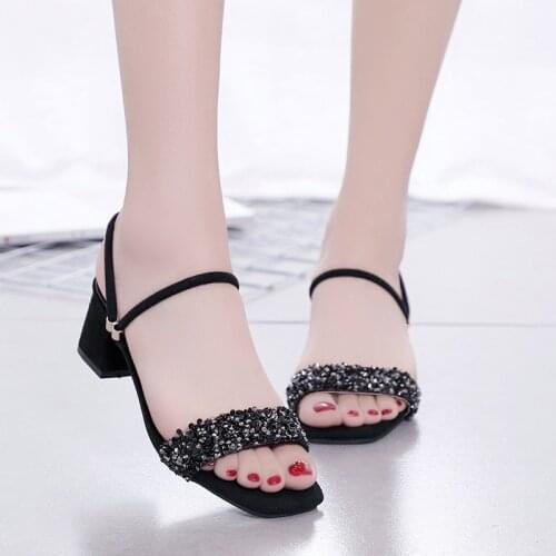 Summer Rhinestone Sandals Korean Version of The Open Toe with Womens Sandals GH78