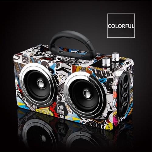 LNBEI 20W Hight Power Wireless Bluetooth Wooden SpeakerStereo Super Bass Boombox with FM Support TF Card for Car Outdoor