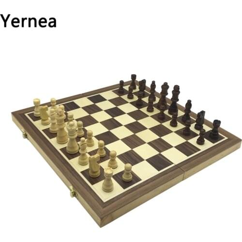 Magnetic Chess Wooden Board Game Set Solid Wood Chess Board Magnetic Pieces Entertainment Chess Games Children Gift