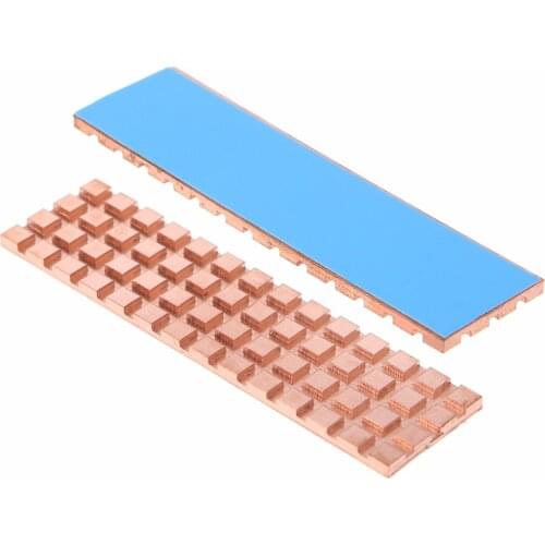 Copper Heatsink Cooler Heat sink Thermal Conductive Adhesive For M.2 NGFF 2280 PCI-E NVME SSD 67*18mm Thickness 2mm/3mm/4mm C26
