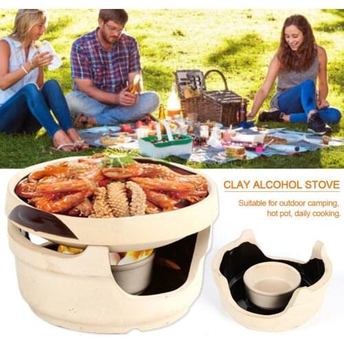 Camping Cook Set Clay Oven Alcohol Stove Refractory Clay Grill Furnace Tea Stove Wind Furnace High Temperature Clay Hot Pot