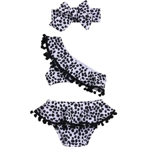 2019 Summer New Toddler Kids Girls Leopard Printed Bikinis Set Ruffles Tassels Swimwear Swimsuit Bikini Bathing Suits Beachwear