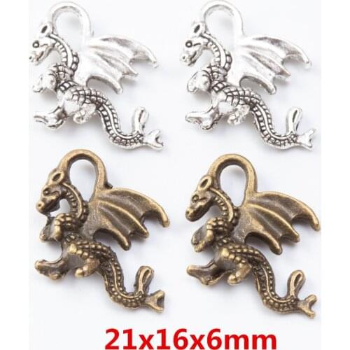 50 pieces of retro metal zinc alloy Flying Dragon pendant for DIY handmade jewelry necklace making 7331