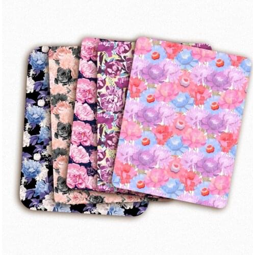 Polyester Cotton Fabric Blooming Flowers Pattern Cloth Sheets Home Textile Dress Mask Sewing Crafts Material By Meter 45*145cm