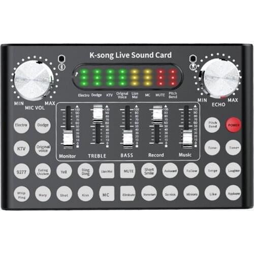 Portable Headset Microphone Live Broadcast Classic Texture Bluetooth Multi-functional Webcast Sound Card for Computer