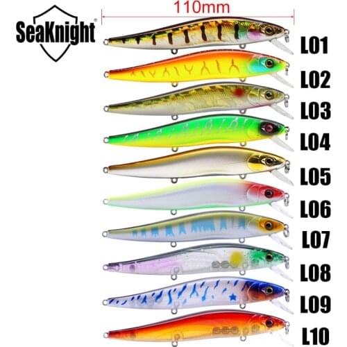 Seaknight SK020 Minnow Fishing Lure 1PC 14g 110mm 0-1M Artificial Bait Stronger Bicyclic Hooks Retail Lure PVC Box Packing