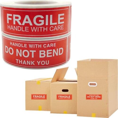 Self-adhesive Red Fragile Warning Label Sticker Shipping Package Fragile Sticker Warning Label Sticker Merchandise Decoration