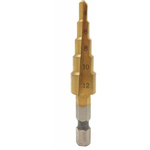 HSS Step Drill Bits For Metal Wood Hex Shank Stepped Bit 4-12 Carpenter Tools Auger Center Drill Hole Order 5 holesaw dril tool